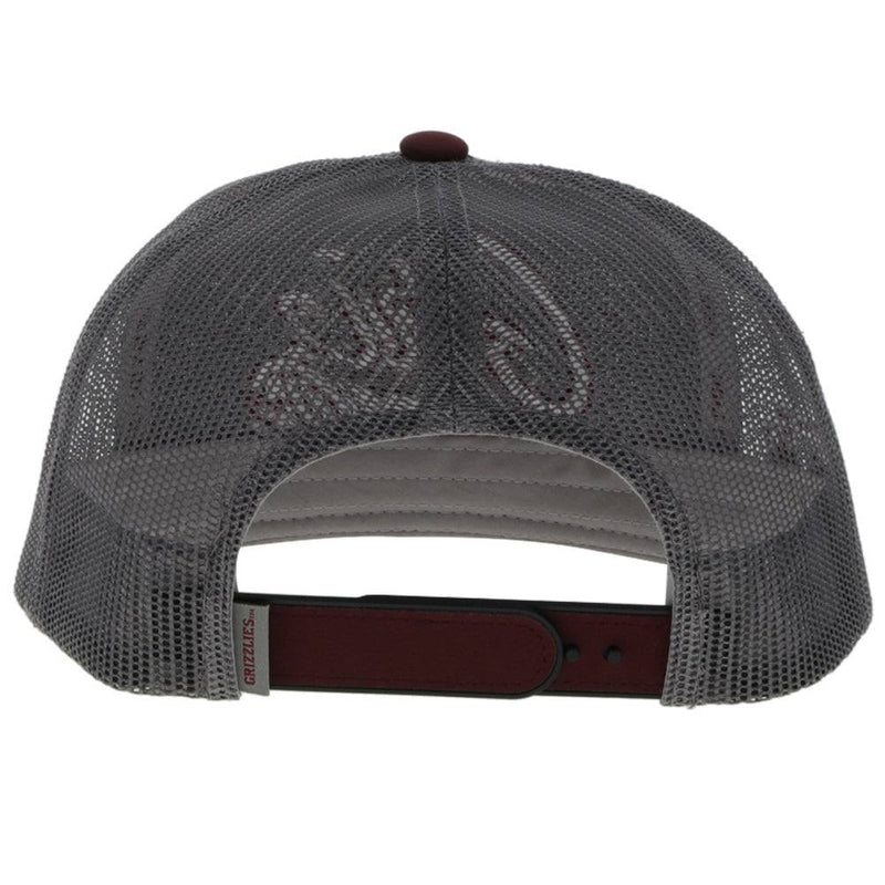 "University of Montana" Grey w/ Maroon Griz Logo Hat