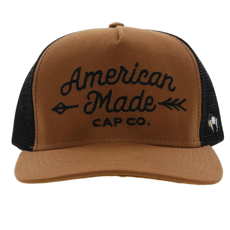 front view of the AMCC tan and black Hooey hat