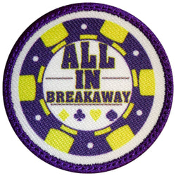 All In Breakaway patch with purple and gold pattern
