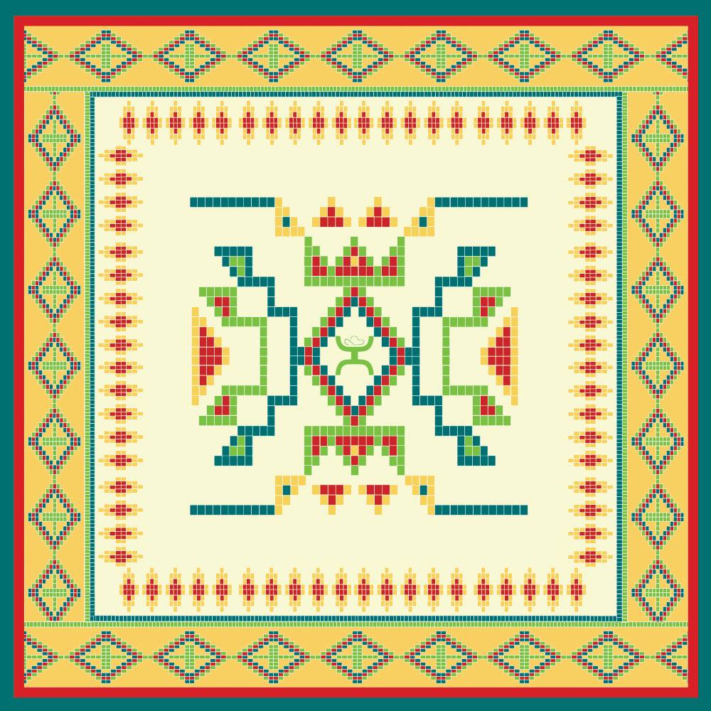 "Beaded Star" Satin Wild Rag