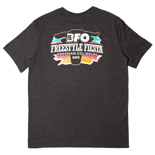 BFO Fiesta Free Style Charcoal T-shirt w/ Multi Color Logo