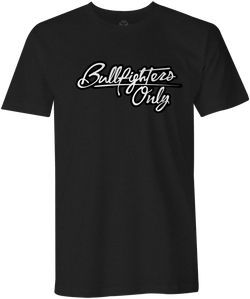 BFO black tee with black and white script