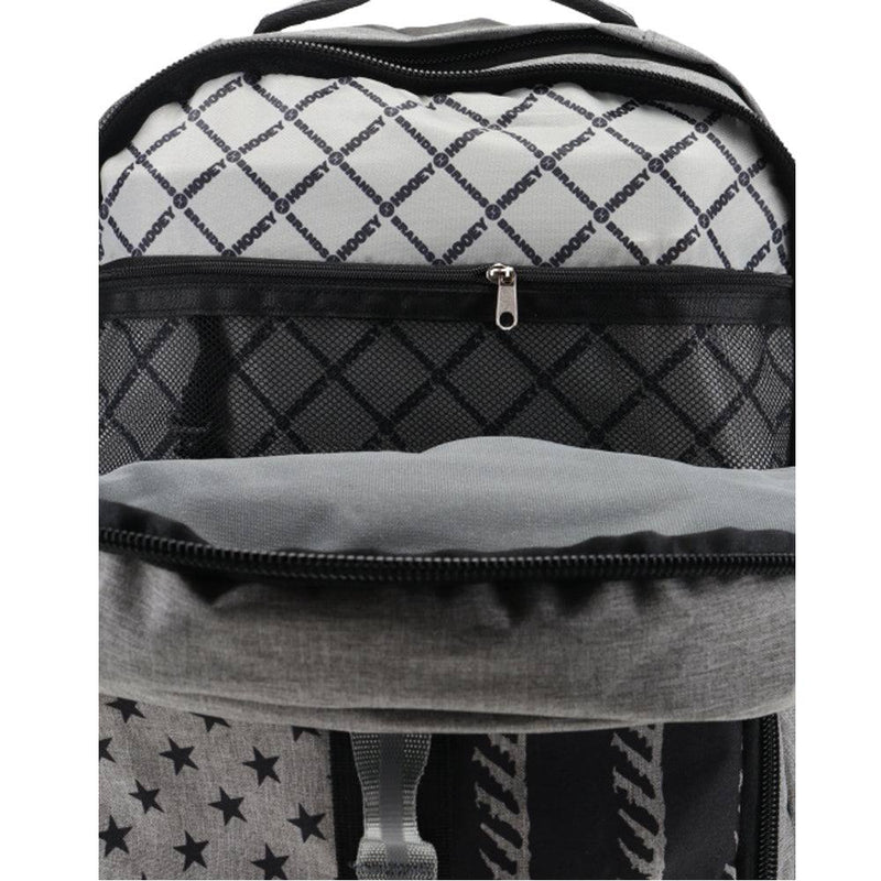 interior of Ox grey and black backpack