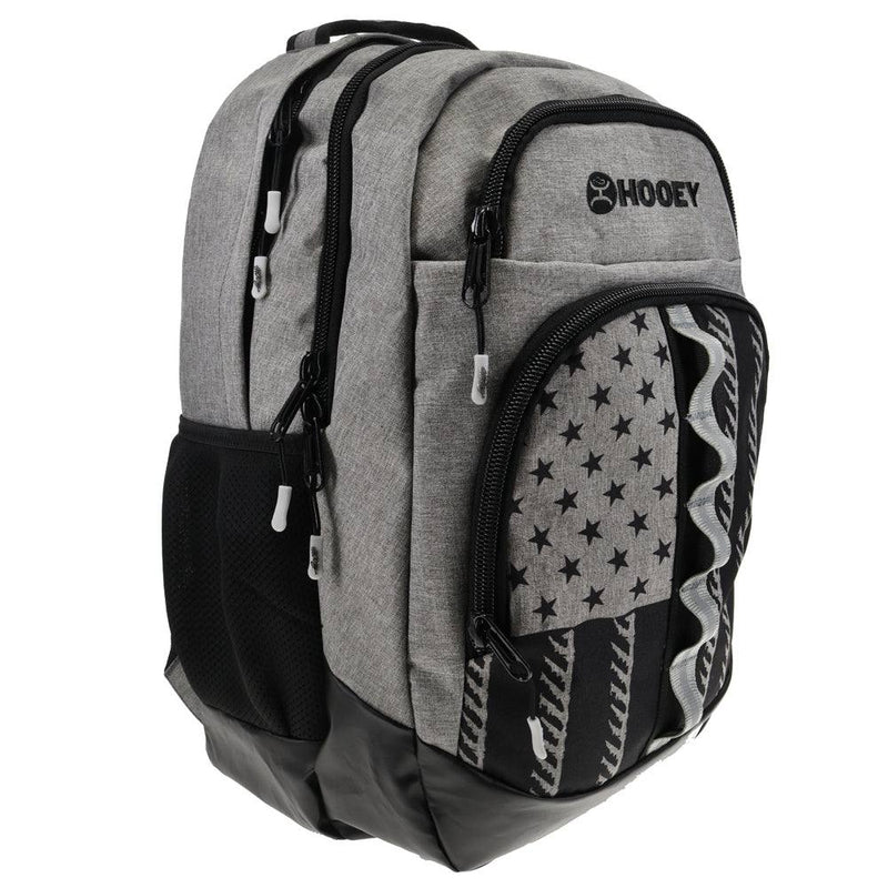 side view of the Ox grey and black backpack