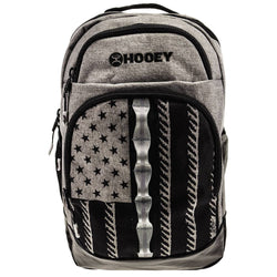Ox grey backpack featuring the grey and black flag design