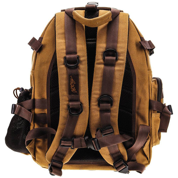 back of the Mule tan and brown Hooey backpack
