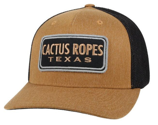 Tan and blakc cactus ropes hat