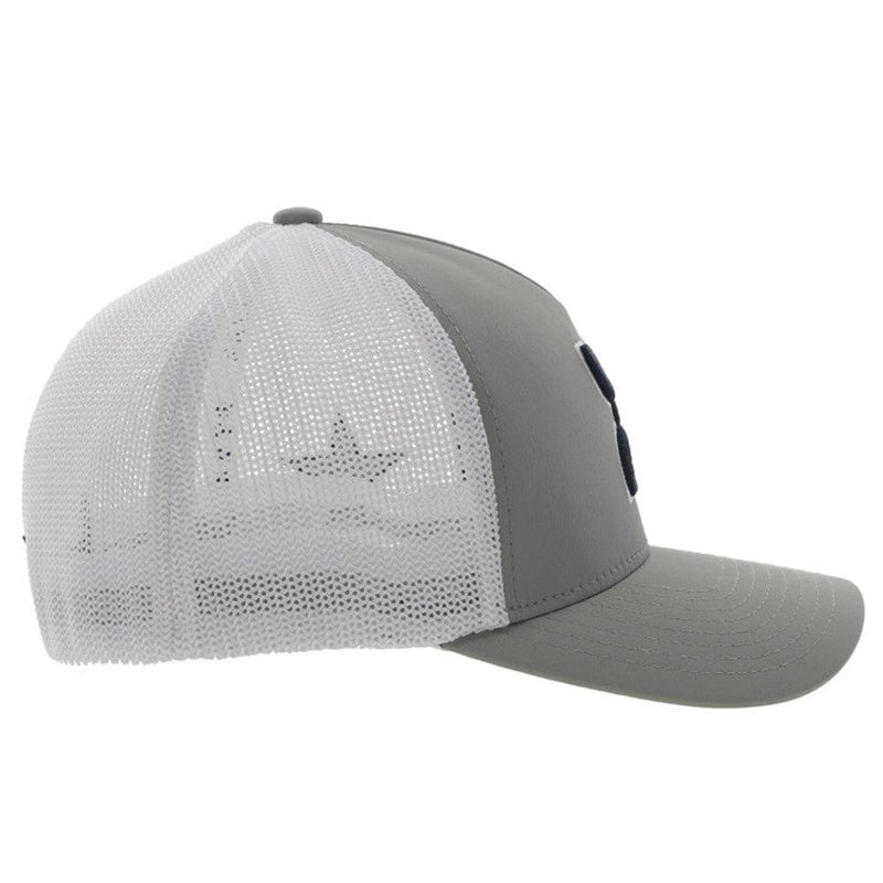 "Hooey Dallas" Flexfit Hat Grey/White w/ Blue & White Hooey Logo