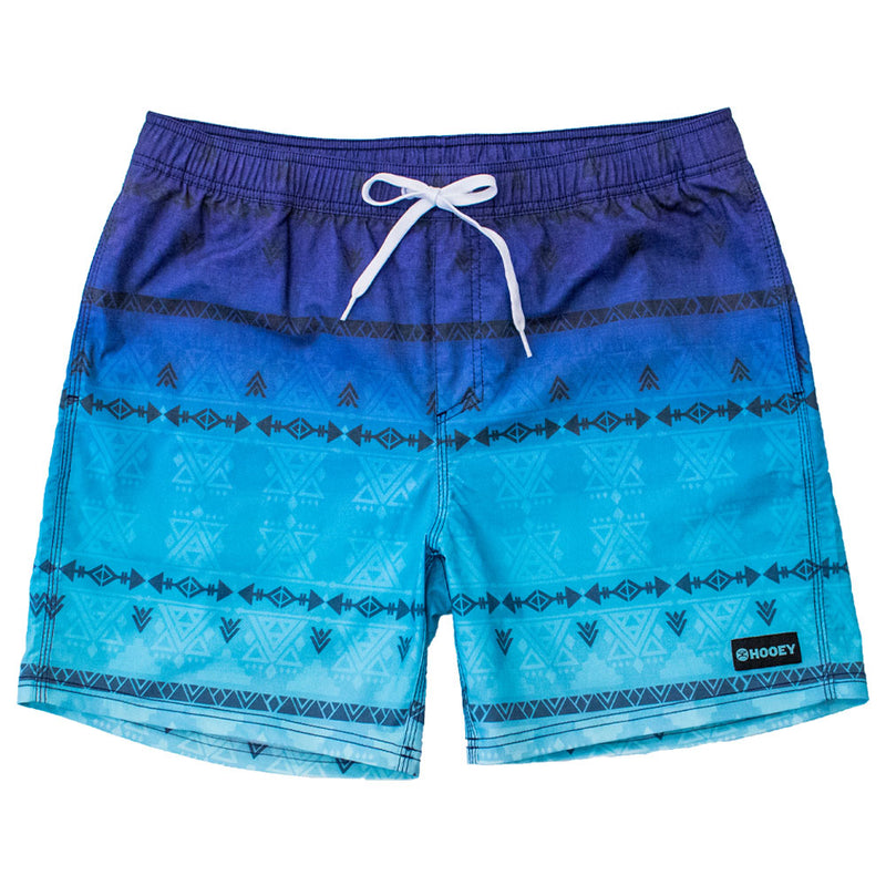 Bigwake blue and team ombre pattern board shorts