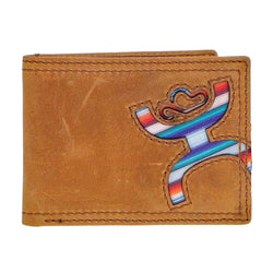 "Hooey Original" Front Pocket Bifold Wallet Tan w/ Sunset Serape Print