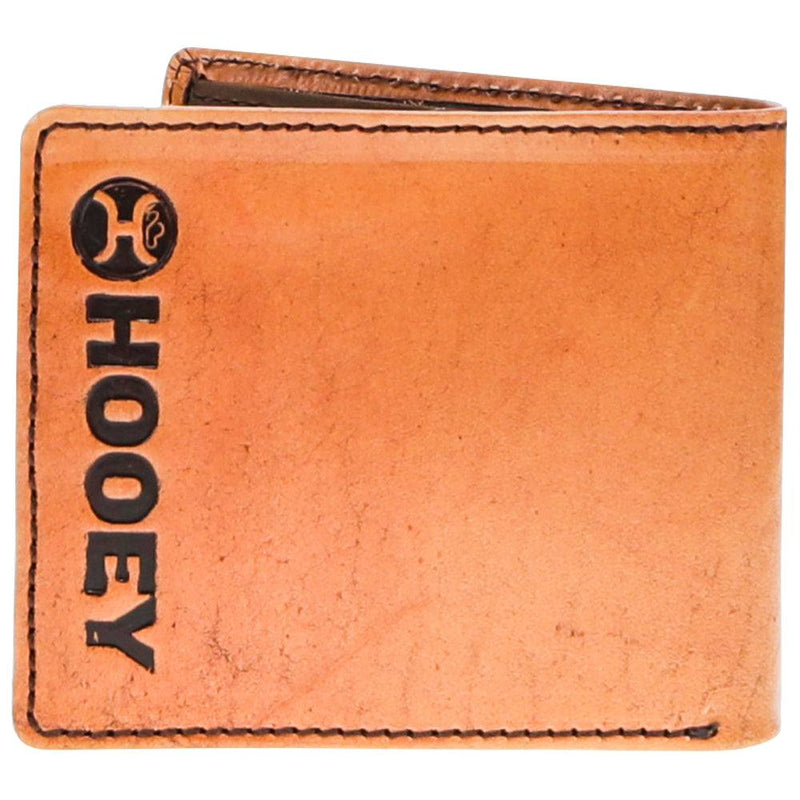 "Phoenix" Bifold Hooey Wallet Tan/Turquoise Leather