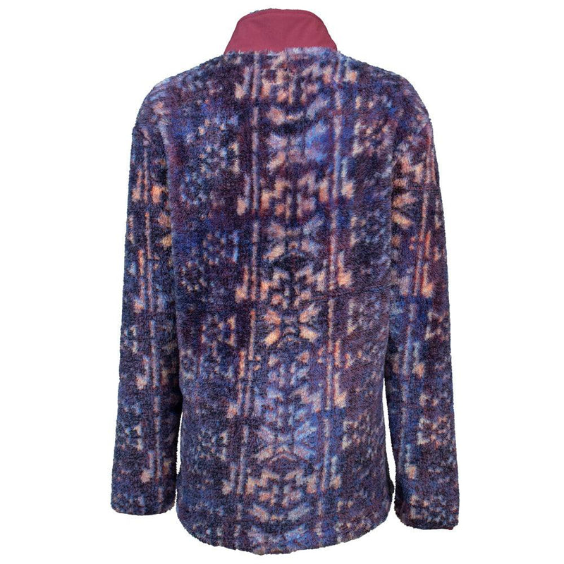 "Ladies Fleece Pullover" Purple/Aztec