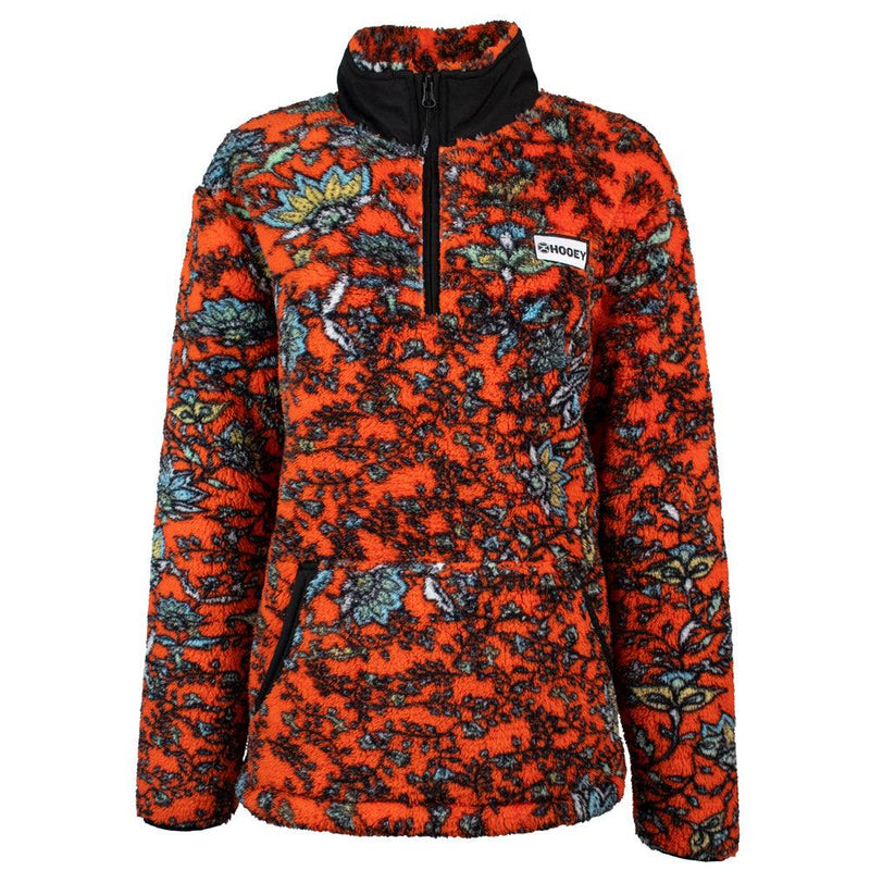 Youth "Girls Fleece Pullover" Red/Floral
