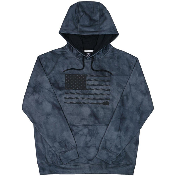 Liberty Roper smudged black hoody with flag logo 