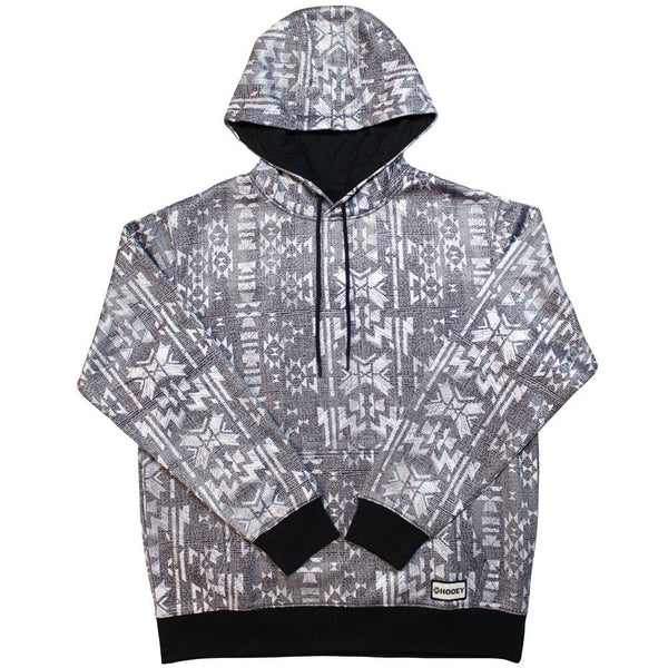 Mesa grey/white aztec hoody with black cuffs and hood lining