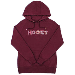 Artisan maroon hoody with multi colored Hooey logo