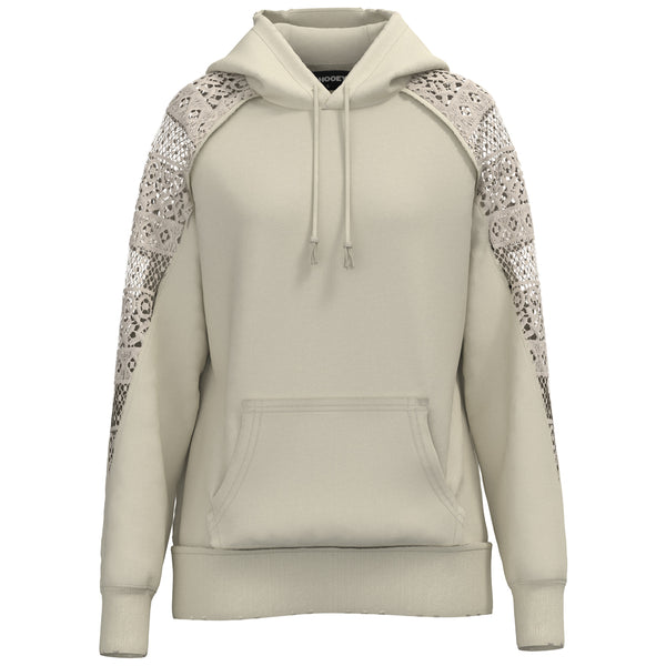 Chaparral hoody in tan with crochet mesh