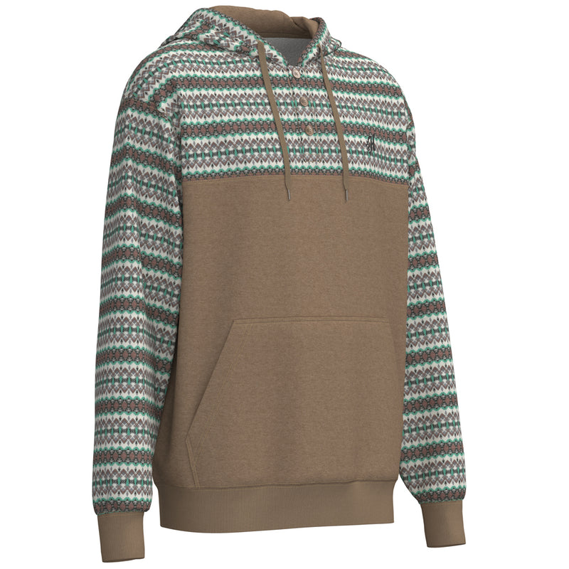 Jimmy hoody in brown with cream and multi color stripes