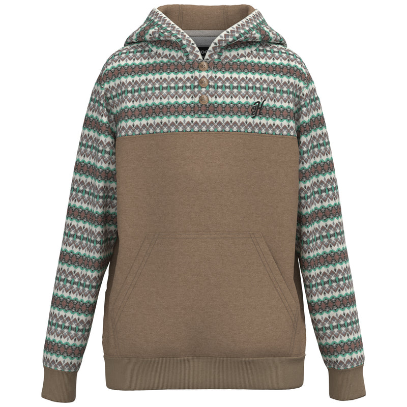 Youth "Jimmy" Hoody Brown w/ Cream Multi Color Stripes