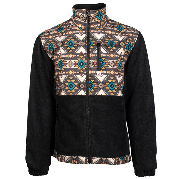 "Hooey Tech Fleece Jacket" Brown /Aztec