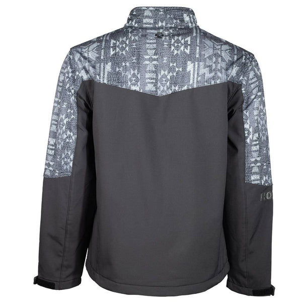 Youth "Hooey Softshell Jacket" Charcoal w/Aztec Detailing