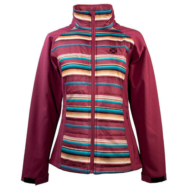 Youth "Girls Soft Shell Jacket" Pink w/Pink/Turquoise Stripes