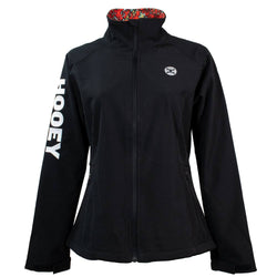 "Ladies Soft Shell Jacket" Black w/Red Floral Print Lining