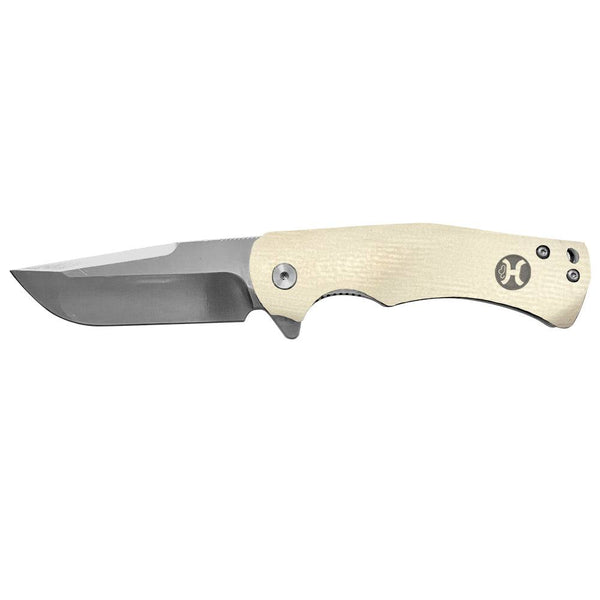 "White G10 Drop Point" Flippers Series Hooey Knife