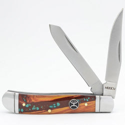 "Brown/Turquoise Trapper" Knife