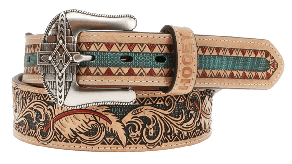 "War paint" Hooey Belt Natural/Turquoise/Red