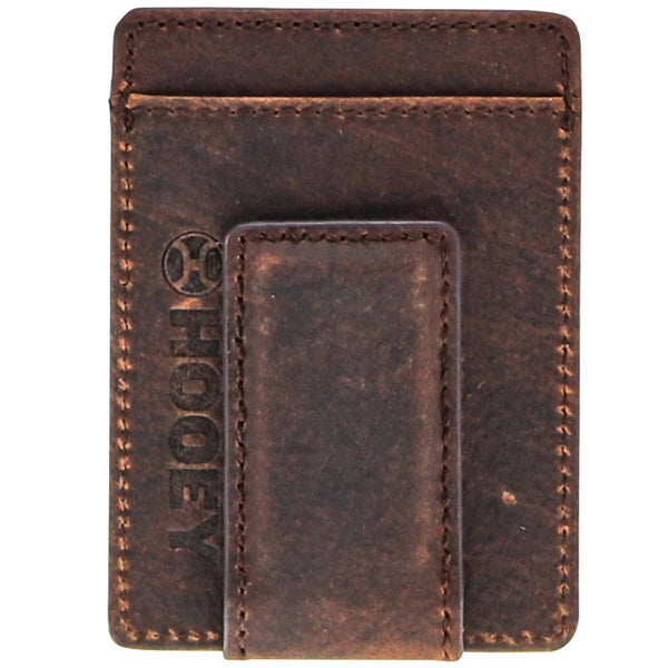 "Grayson" Hooey Money Clip Brown/Tan Leather