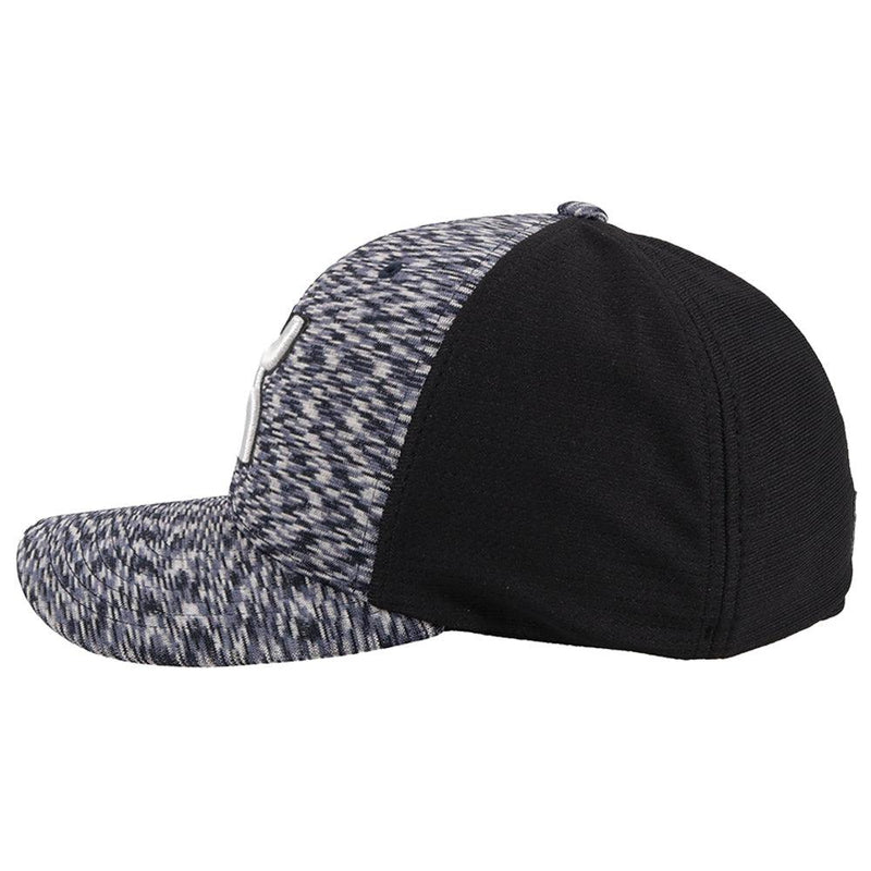 left side of the Navy and black "Ash" hat with white Hooey logo
