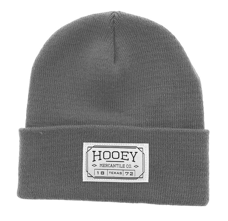 "Hooey Beanie" Grey w/Mercantile Rectangle Patch