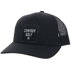 "Cowboy Golf" Black w/ Square Patch Hat