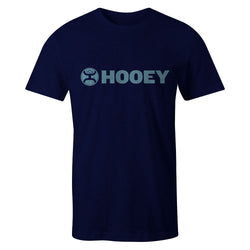 Lock-up navy tee with blue logo