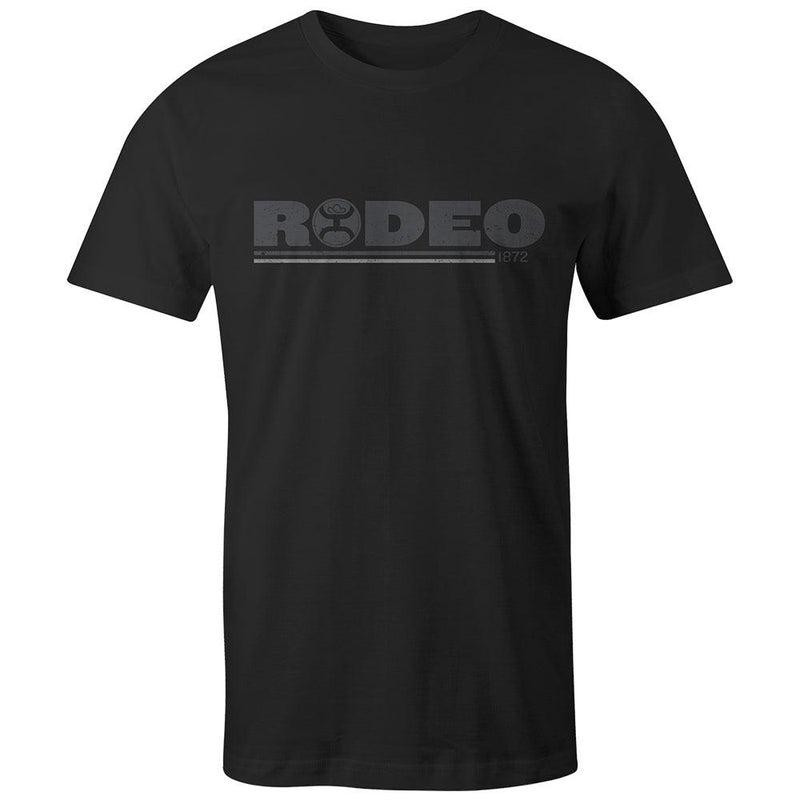 Rodeo tee in black with grey logo