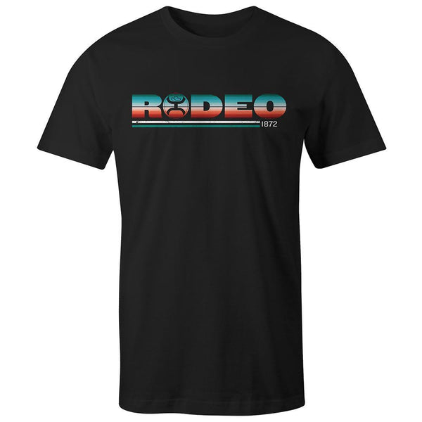 Youth rodeo black tee with serape logo