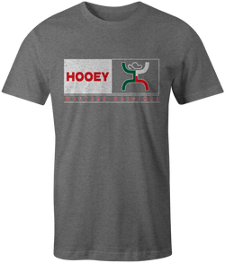 Match tee in grey with red, white, and green logo block
