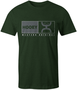 Match tee in olive with grey and white logo