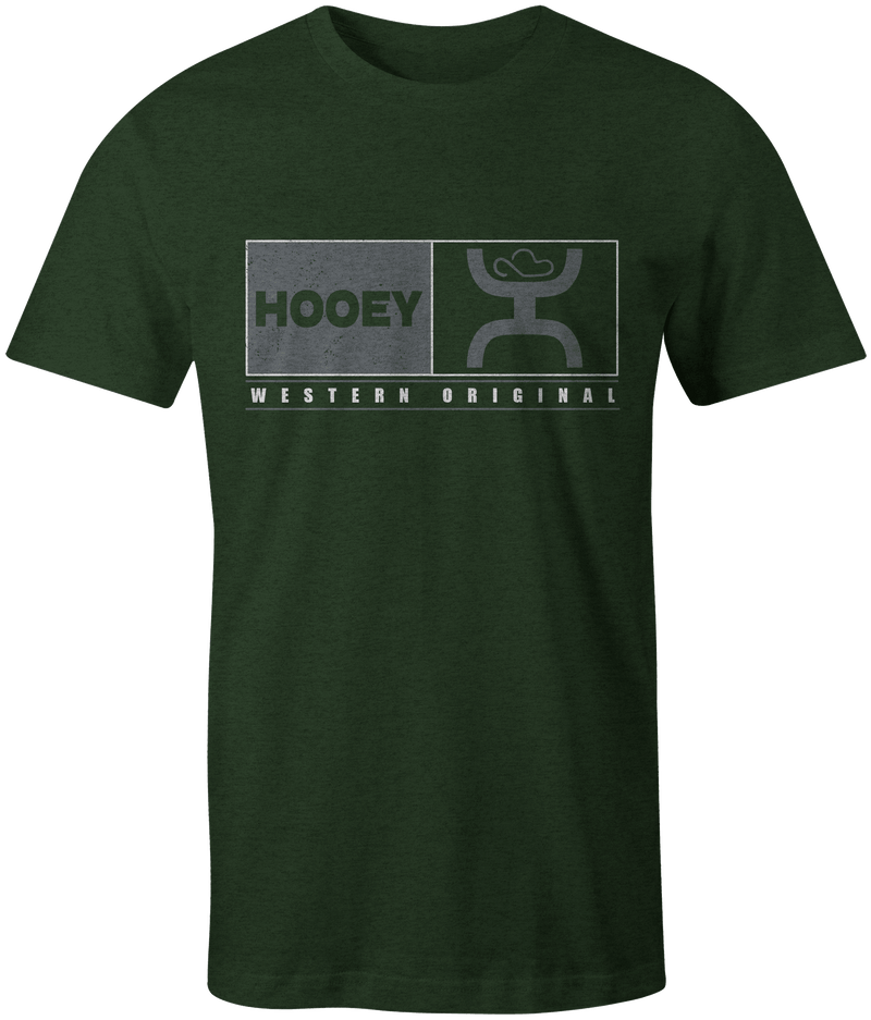 Match tee in olive with grey and white logo