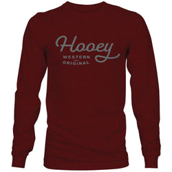 OG long sleeve tee in cranberry with grey logo
