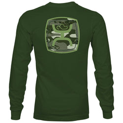 Zenith Olive Long Sleeve T-shirt with camo logo