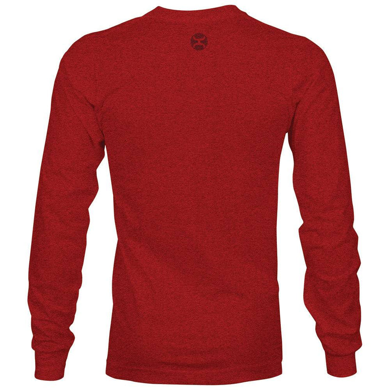 Rodeo long sleeve tee in red with grey logo