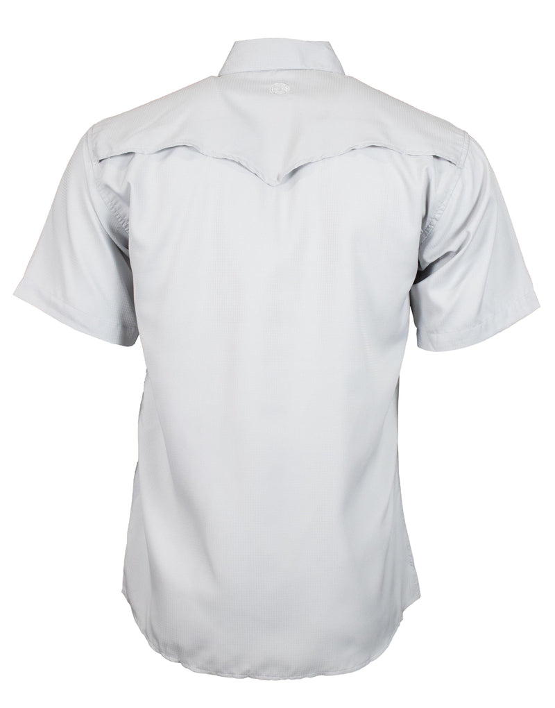 "Sol" Grey Short Sleeve Pearl Snap Shirt