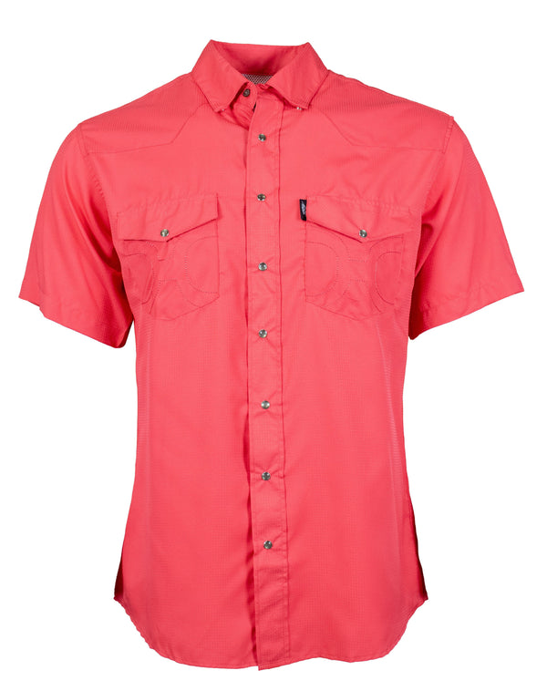 "Sol" Watermelon Short Sleeve Pearl Snap Shirt
