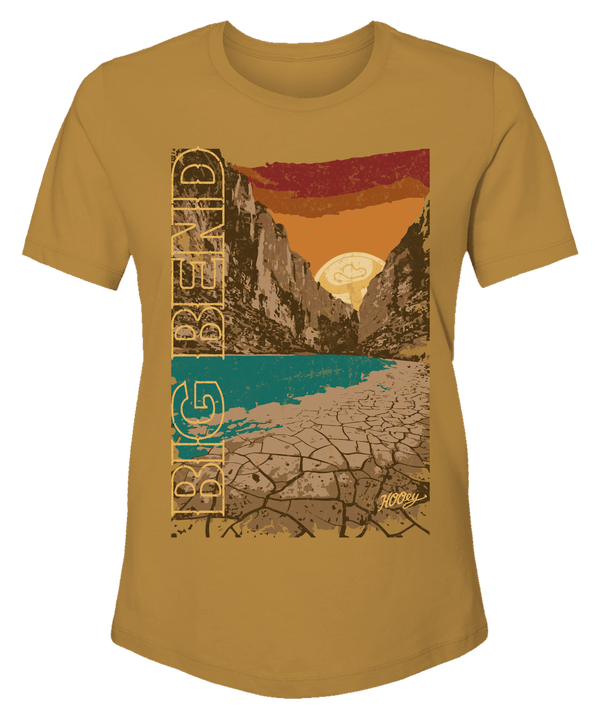 Big Bend Mustard t-shirt with scenic artwork