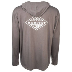 Hooded Captain long sleeve t-shirt in grey with white logo