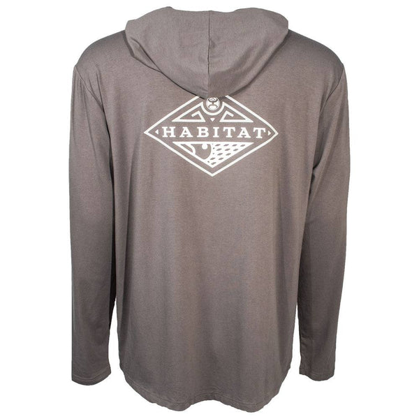 Hooded Captain long sleeve t-shirt in grey with white logo