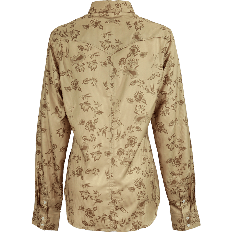 New! "Sol Competition" Ladies Tan Floral Print Long Sleeve