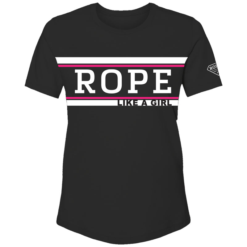 Youth "Rope Like a Girl" Black w/RLAG Logo T-shirt
